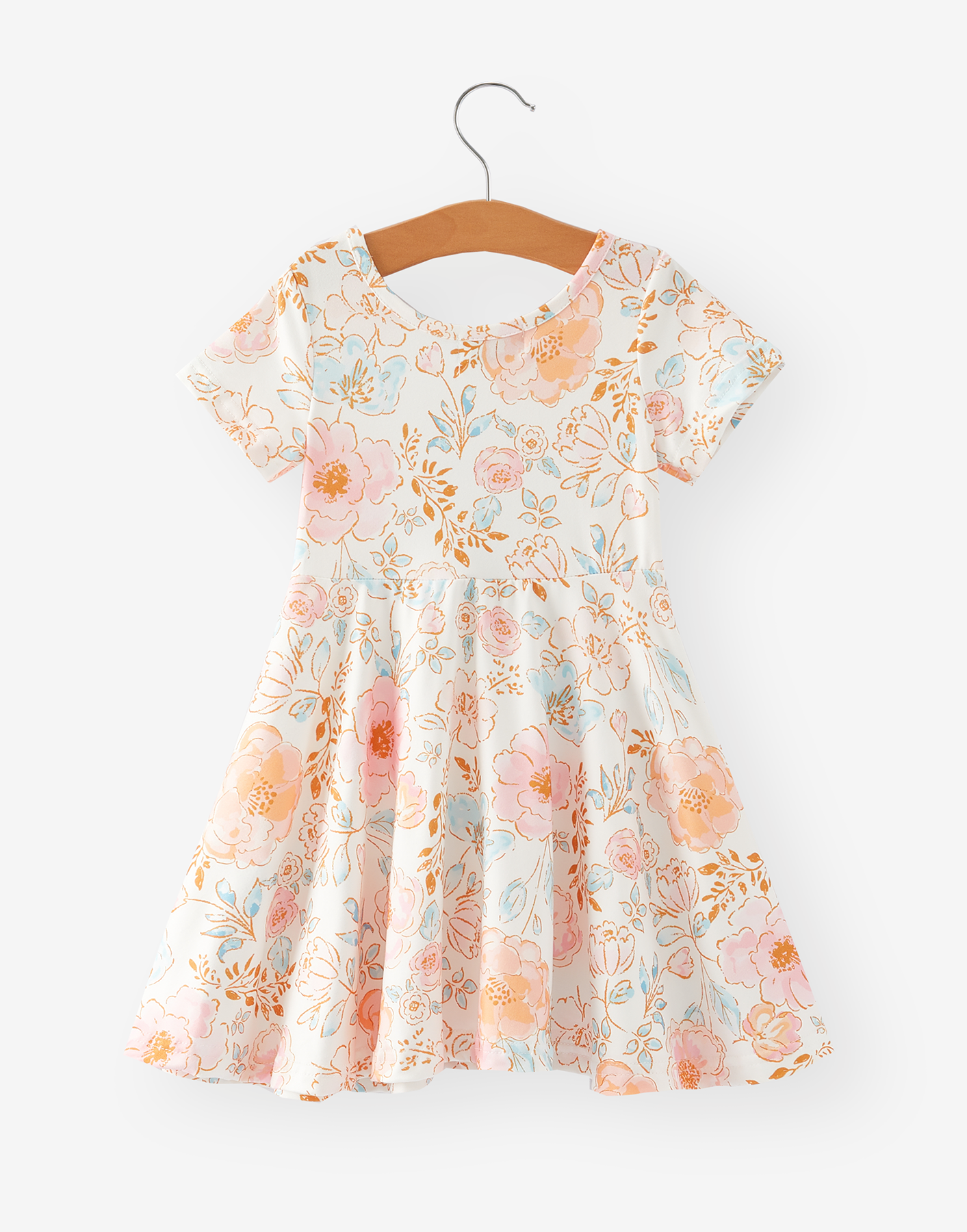 Spring and Summer Floral Print Milk Silk Dress